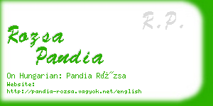 rozsa pandia business card